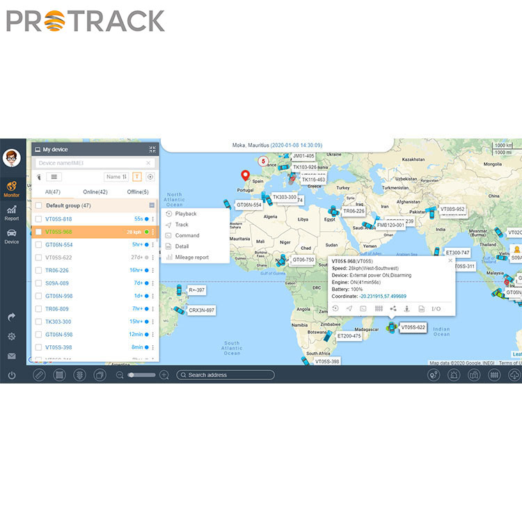 The Demonstrate of Engine Idle On Protrack Platform